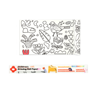 FLOWER MONACO 多功能兒童彩繪捲軸，500cm, 厚紙, 齒線可撕, 自然, 1個