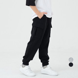 LollyTree 兒童款特厚雙面棉工裝縮口褲