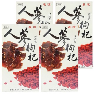 展瑄 人蔘枸杞茶, 純天然植物成分 養氣補血 恢復活力 暖心又紓壓 沖泡包, 4.5g, 30包, 4盒