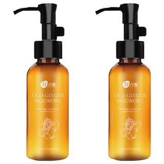舒力優老薑艾草溫感按摩油 舒緩疲勞、促進循環 草本精華呵護肌膚, 100ml, 2瓶