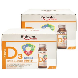 Richvita 利捷維 複方有酵保護精華飲 一日一瓶、乳酸風味, 400ml, 2盒