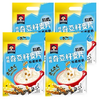 QUAKER 桂格 特濃鮮奶奇亞籽麥片 10包, 280g, 4袋
