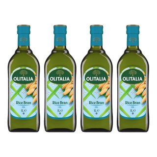 OLITALIA 奧利塔 玄米油, 含天然γ-穀維素, 富含膳食纖維植物固醇, 油質穩定耐高溫，低油煙, 1L, 4瓶