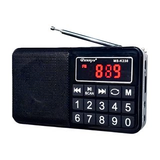 Dennys 丹尼斯 USB SD FM MP3隨身大字鍵插卡喇叭, MS-K238, 爵士黑