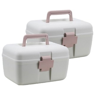 家用大容量收納急救藥箱 粉紅色, 2個