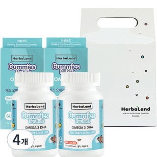 허벌랜드 키즈오메가3 DHA구미젤리 선물세트, 132g, 4개