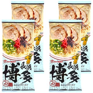 丸太 博多豚骨拉麵 185g 4包 - 湯頭濃郁 麵條Q彈 快速烹煮 份量充足