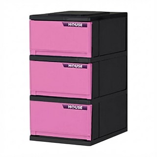 HOUSE 好室喵 三層抽屜櫃 SB30 粉色 輕巧收納 居家生活好幫手, 1個, 26公分