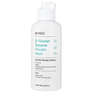 PETITFEE β-葡聚醣酵素潔顏粉 溫和調理角質 2合1 80g, 1瓶