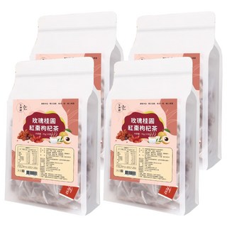 仁濟中藥 女神殿 玫瑰桂圓紅棗枸杞茶，青春美麗 幫助入睡 營養補給, 6g, 15包, 4袋