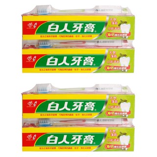 T.KI 白人 牙膏*2條+牙刷*2支, 200g, 2組