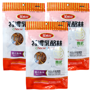 美味田 特濃乳酪絲 義式香辣, 高鈣營養, 100%牛乳煉製, 60g, 3包