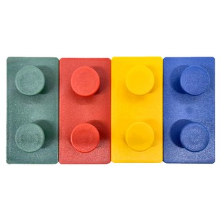 童趣積木造型掛勾4件組 9 x 4.5cm, 多色 顏色隨機, 1組