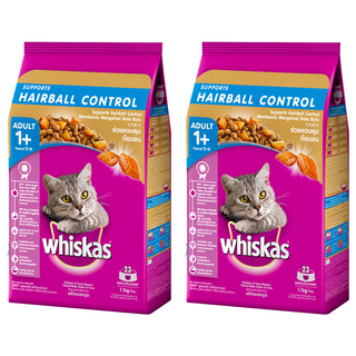 Whiskas 偉嘉 成貓化毛配方 1.1kg, 雞肉 + 鮪魚口味, 2袋