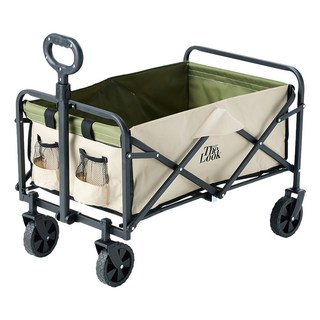 THE LOOK 多功能可折疊露營手推車, I1115-G 橄欖綠, 1台