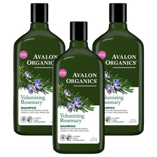 AVALON ORGANICS 豐盈精油洗髮精 迷迭香, 3瓶, 325ml