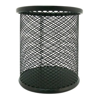 力大牌 拉網筆筒 辦公室桌面收納必備 簡約時尚 堅固耐用, 烤漆黑, 1個