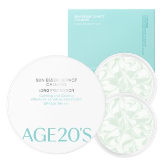 AGE20'S 防曬精華鎮靜長時間護理粉餅+替換芯 SPF50+ PA++++ 12.5g 2入組, 1組