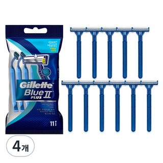 Gillette Blue 2 Plus 一次性剃須刀, 11件, 4袋