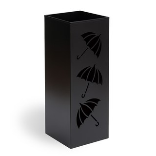 앙플러스 사각 철제 대용량 우산꽂이, 1개, 블랙