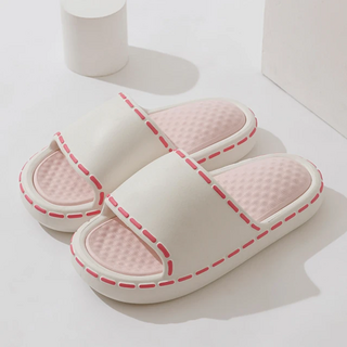 美美居家 輕盈舒適厚底室內拖鞋 EVA材質, 粉白色, 1雙
