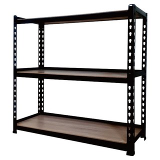 KI WISH 居家生活 角鋼置物架 免工具安裝 卡槽設計 單層平均荷重60公斤, 黑色, 91 x 31 x 85cm, 3層