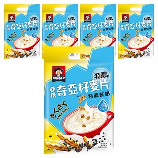 QUAKER 桂格 特濃鮮奶奇亞籽麥片 10包, 280g, 5袋