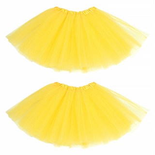 LivingDA 迷你網紗裙派對道具, 黃色, 2個
