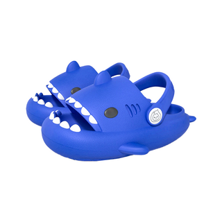 鯊魚兒童防滑厚底兩用洞洞涼拖鞋, 寶藍色, 170mm