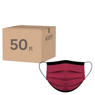 CareMax 凱瑪適 醫療口罩 成人 17.5 x 9.5cm, 50片, 撞紅色, 1盒