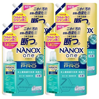 LION 獅王 NANOX one 奈米樂 PRO 超濃縮抗菌洗衣精補充裝 加強去漬, 1.4kg, 4包