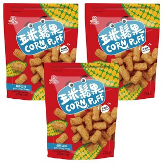 九福 玉米鬆果鹹酥口味 (200g/包) - 非油炸酥脆口感 獨立包裝 方便分享, 3包