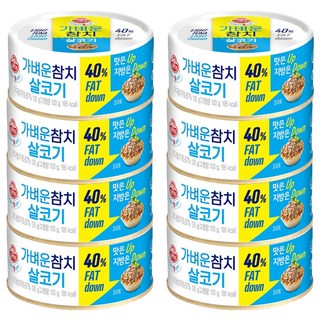 오뚜기 가벼운참치 살코기, 135g, 8개