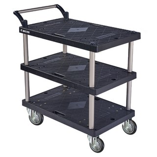 World Clean 好推3層塑膠手推車 黑色 迷你, 1個