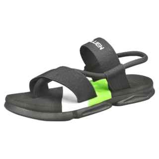 LOULUEN 潮流時尚束帶夾腳防滑涼拖鞋, 黑色, 44