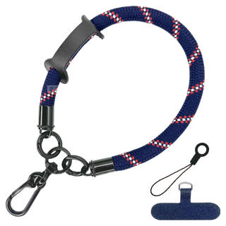 野趣漫遊 多功能手機手腕繩 附手機夾片 強韌營繩款, 英倫深藍, 1組