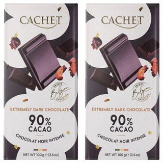 CACHET 凱薩 90%黑巧克力 100g 口感絲滑柔順 風味沉穩, 2片