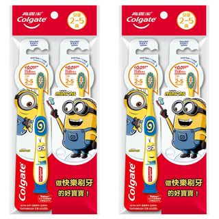 Colgate 高露潔 牙刷 2-5歲, 小小兵 黃色 + 藍色, 2支, 2組