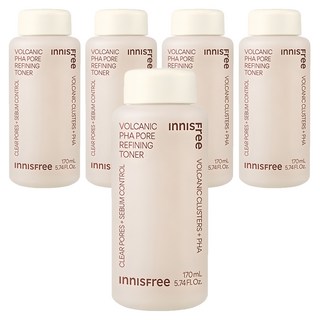 INNISFREE 火山泥PHA毛孔緊緻露, 5瓶, 170ml