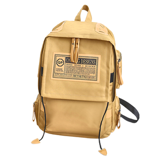 bebehome 立體時尚帆布雙肩後包 580g, 卡其色