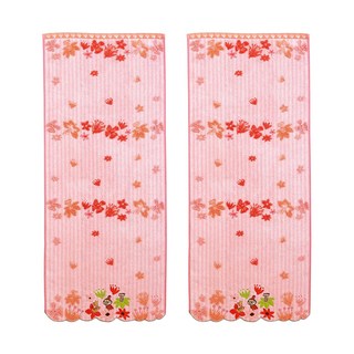 MARUSHIN 丸真 Moomin花雨世界無撚刺繡毛巾 100%純棉 越南製, 小不點粉, 2條