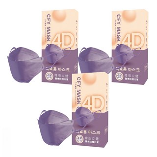 久富餘 KF94韓版 4層立體醫療口罩, 日落紫霞, 10片, 3盒