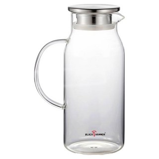 BLACK HAMMER 沁涼直身耐熱玻璃水壺，耐熱400°C，上蓋SUS304優質不鏽鋼, BH-G1750, 1750ml, 1個