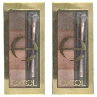 日本EXCEL 四色玩色塑型眉彩盤 SE03柔燦粉棕 3.5g 2個