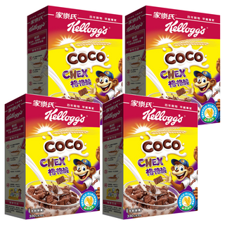 Kellogg's 家樂氏 COCO 可可猴 格格脆巧克力, 含維生素A/B1/B2/C/E 含鈣鐵, 非油炸, 330g, 4盒