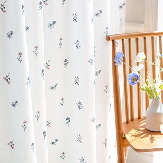 CARREDECO Flin 花卉長窗簾, 白色