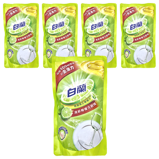 白蘭 清新檸檬洗碗精 補充包, 800g, 5包