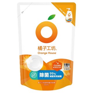 Orange House 橘子工坊 溫和除菌洗碗精補充包, 500ml, 1包