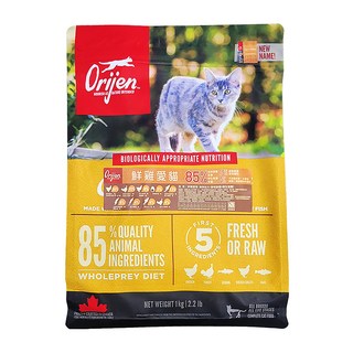 Orijen 歐睿健 台灣公司貨 全齡貓 無穀配方 乾飼料, 野牧鮮雞 ＋ 野生漁獲, 1kg, 1袋