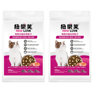 Nulo 紐樂樂 幼貓無穀貓糧 300g 2包, 雞肉 + 鮭魚 + 雞肉凍乾, 2袋